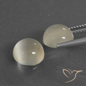 6.21 ct natürliche Warmweiß Mondstein-Edelsteine, Runden, Lichtdurchlässig