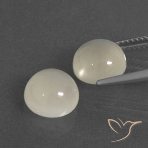 6.42 ct natürliche Warmweiß Mondstein-Edelsteine, Runden, Lichtdurchlässig