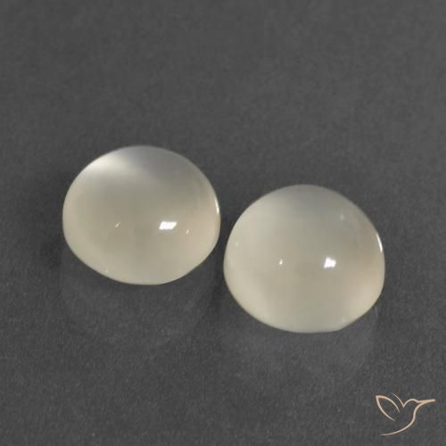 6.28 ct natürliche Warmweiß Mondstein-Edelsteine, Runden, Lichtdurchlässig