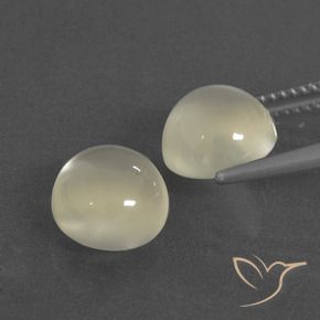 6.43 ct natürliche Warmweiß Mondstein-Edelsteine, Runden, Lichtdurchlässig