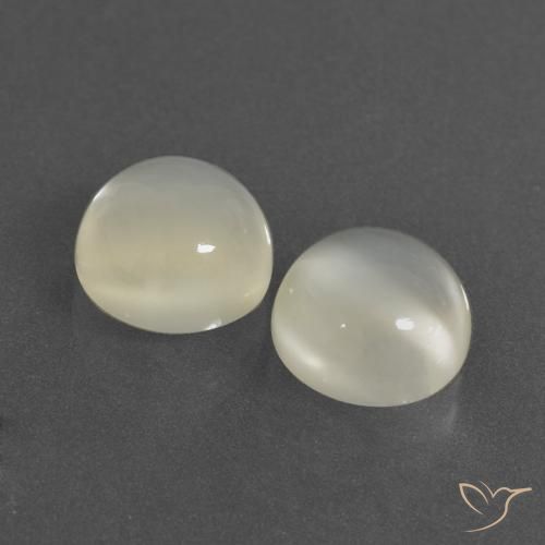 6.62 ct natürliche Warmweiß Mondstein-Edelsteine, Runden, Lichtdurchlässig