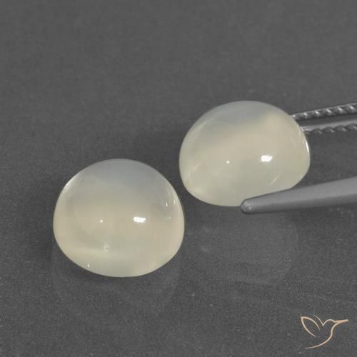 6.62 ct natürliche Warmweiß Mondstein-Edelsteine, Runden, Lichtdurchlässig