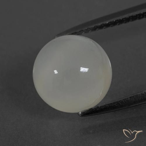 3.19ct Natürlicher Warmweiß Mondstein, Runden, Lichtdurchlässig
