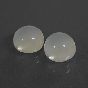 5,22 ct natürliche weißer Mondstein-Edelsteine, Rundschliff, Lichtdurchlässig