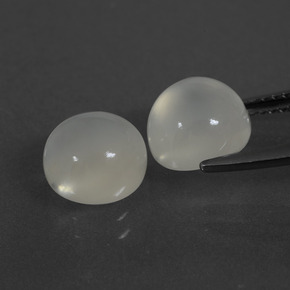 5,22 ct natürliche weißer Mondstein-Edelsteine, Rundschliff, Lichtdurchlässig