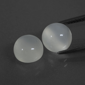 5,18 ct natürliche Weiß Mondstein-Edelsteine, Rund Schliff, Lichtdurchlässig