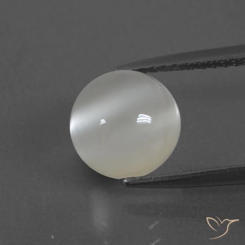 2.94ct Natürlicher Warmweiß Mondstein, Runden, Lichtdurchlässig, Photo A