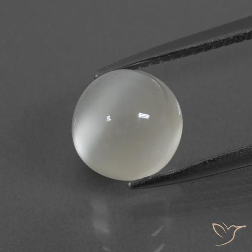 2.98ct Natürlicher Warmweiß Mondstein, Runden, Lichtdurchlässig