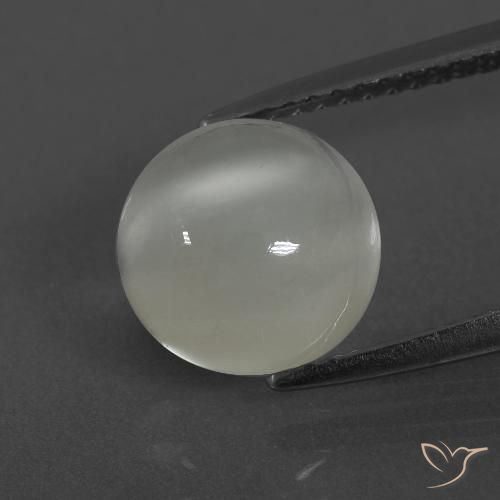 3.18ct Natürlicher Warmweiß Mondstein, Runden, Lichtdurchlässig