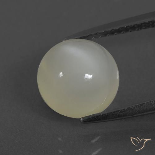 2.86ct Natürlicher Warmweiß Mondstein, Runden, Lichtdurchlässig