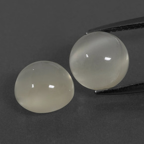 4,56 ct natürliche weißer Mondstein-Edelsteine, Rundschliff, Lichtdurchlässig