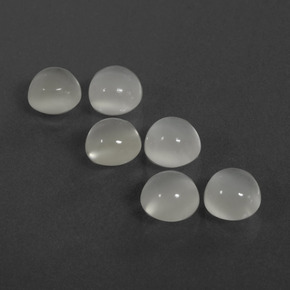 6,07 ct natürliche weißer Mondstein-Edelsteine, Rundschliff, Lichtdurchlässig