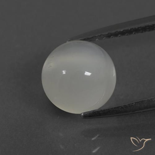 2.53ct Natürlicher Warmweiß Mondstein, Runden, Lichtdurchlässig