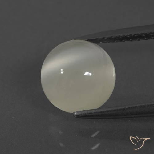 2.47ct Natürlicher Warmweiß Mondstein, Runden, Lichtdurchlässig