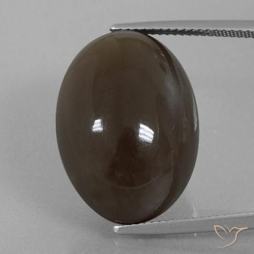 29.78ct Natürlicher Umbrabraun Mondstein, Oval, Lichtundurchlässig