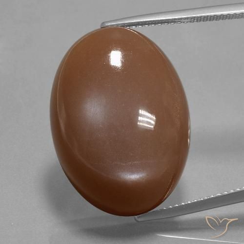 33.40ct Natürlicher Warmes Braun Mondstein, Oval, Lichtundurchlässig
