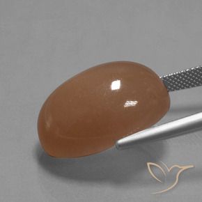 9,17 ctw natürlicher bräunlicher Pfirsich Mondstein, Oval, Lichtundurchlässig
