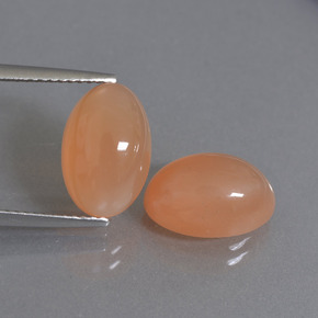 7,38 ct natürliche orangefarbener Mondstein-Edelsteine, Oval Schliff, Lichtdurchlässig