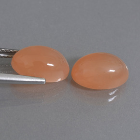 7,38 ct natürliche orangefarbener Mondstein-Edelsteine, Oval Schliff, Lichtdurchlässig