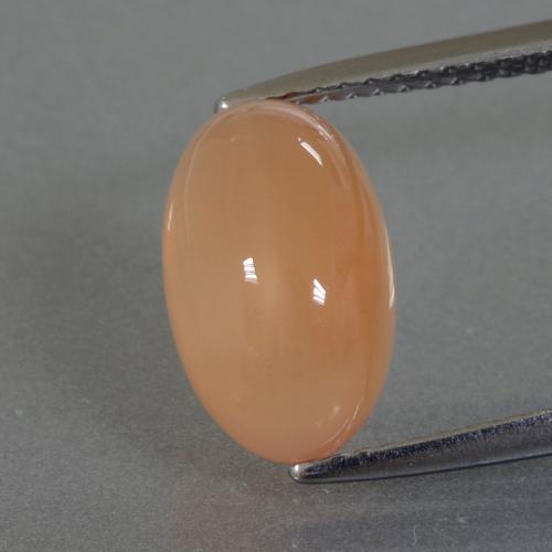 3,49 ctw natürlicher orangefarbener Mondstein, Oval Schliff, Lichtdurchlässig