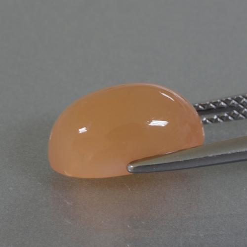 3,49 ctw natürlicher orangefarbener Mondstein, Oval Schliff, Lichtdurchlässig