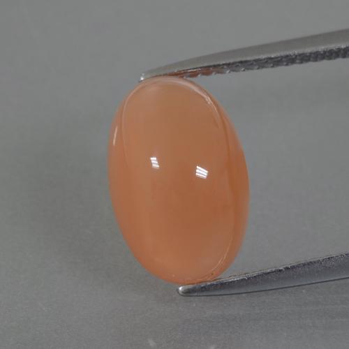 9,17 ctw natürlicher Pfirsich-orange Mondstein, Oval Schliff, Lichtdurchlässig