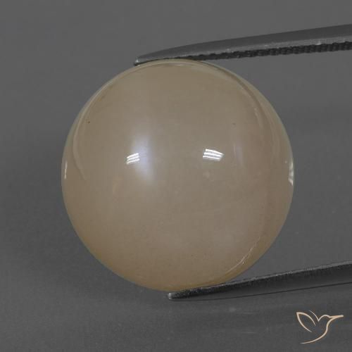 19.65ct Natürlicher Sehr helles Braun Mondstein, Runden, Lichtundurchlässig