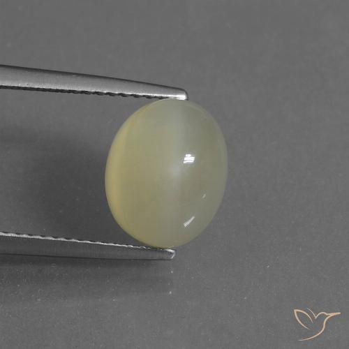 4.45ct Natürlicher hellgelb Mondstein, Oval, Lichtdurchlässig