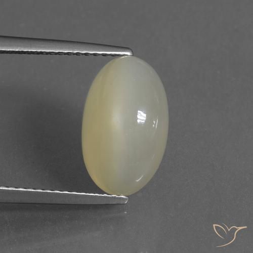 4.97ct Natürlicher hellgelb Mondstein, Oval, Lichtdurchlässig