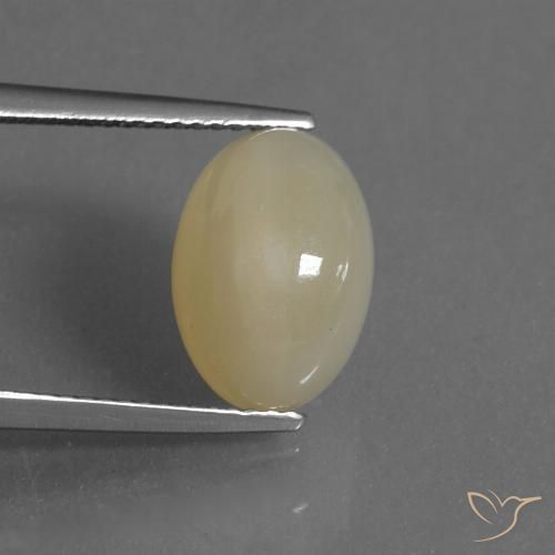 4.88ct Natürlicher hellgelb Mondstein, Oval, Lichtdurchlässig
