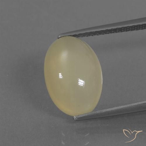 5.04ct Natürlicher hellgelb Mondstein, Oval, Lichtdurchlässig