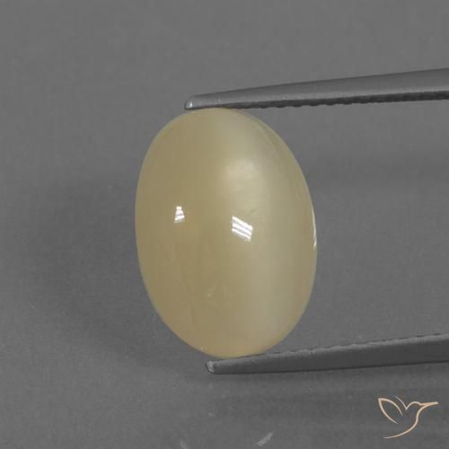 5.04ct Natürlicher Creme Mondstein, Oval, Lichtdurchlässig