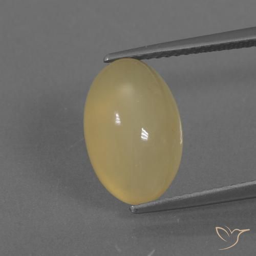 5.34ct Natürlicher Dijon Gelb Mondstein, Oval, Lichtdurchlässig