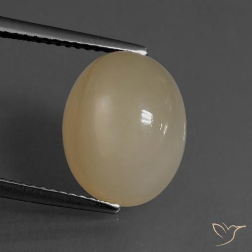 6.84ct Natürlicher Mittel-Hellbraun Mondstein, Oval, Lichtdurchlässig