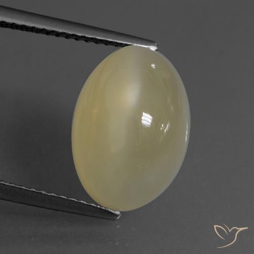 6.58ct Natürlicher Hellbraun Mondstein, Oval, Lichtdurchlässig
