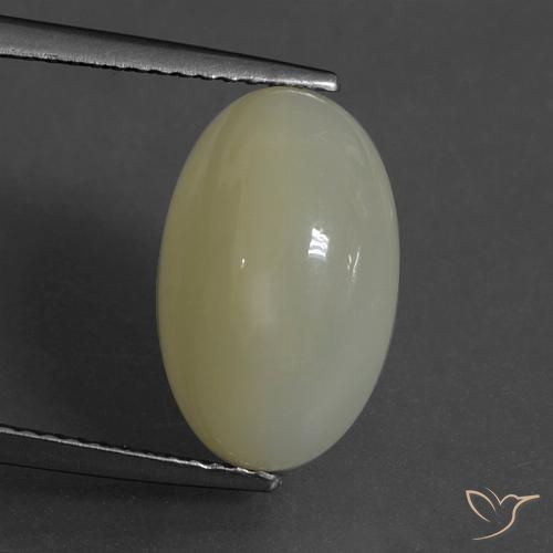 7.00ct Natürlicher grünlich-gelb Mondstein, Oval, Lichtdurchlässig