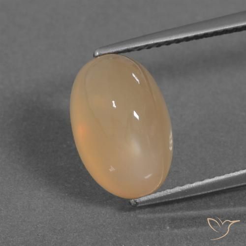 5.30ct Natürlicher Cantaloupe-Orange Mondstein, Oval, Lichtdurchlässig