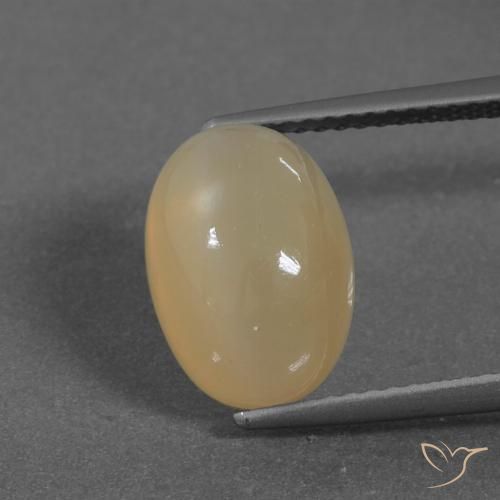 5.46ct Natürlicher Helles Pfirsichgold Mondstein, Oval, Lichtdurchlässig