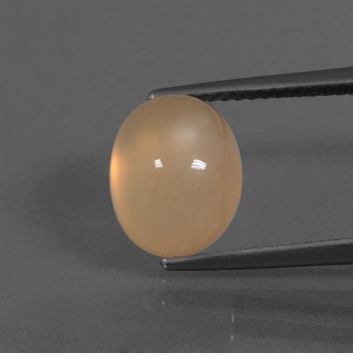 4,67 ctw natürlicher orangefarbener Mondstein, Oval Schliff, Lichtdurchlässig