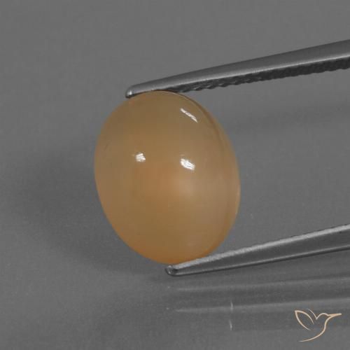 4.12ct Natürlicher Cantaloupe-Orange Mondstein, Oval, Lichtdurchlässig