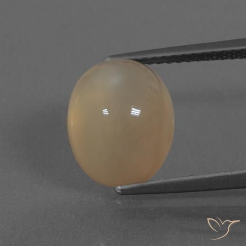 5.95ct Natürlicher hellbraun Mondstein, Oval, Lichtdurchlässig