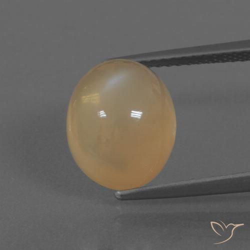5.20ct Natürlicher hellbraun Mondstein, Oval, Lichtdurchlässig