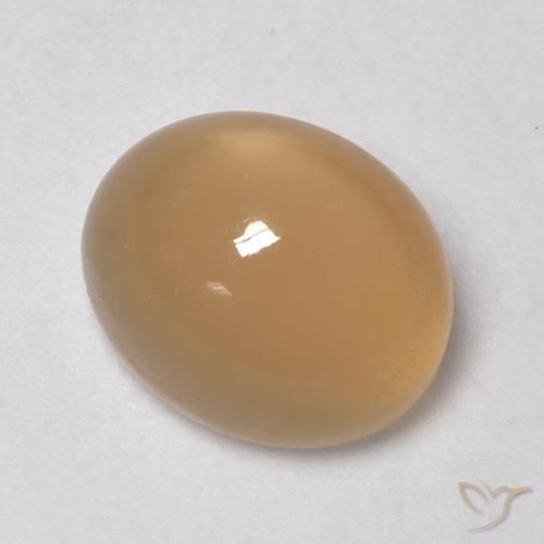 9,17 ctw natürlicher Cantaloupe-Orange Mondstein, Oval, Lichtdurchlässig