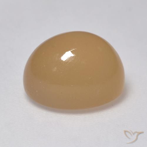 9,17 ctw natürlicher Cantaloupe-Orange Mondstein, Oval, Lichtdurchlässig