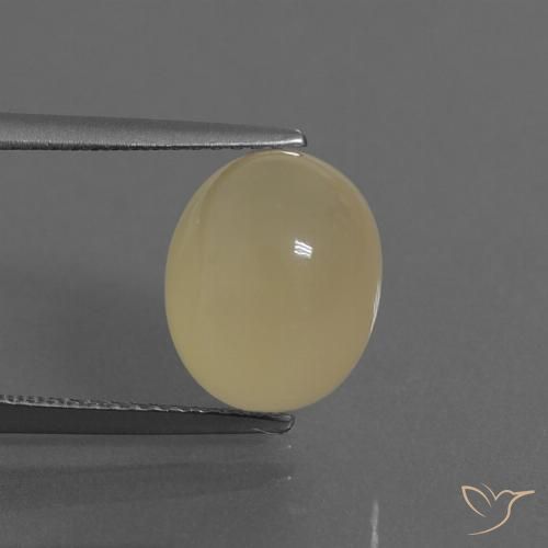 5.66ct Natürlicher hellgelb Mondstein, Oval, Lichtdurchlässig