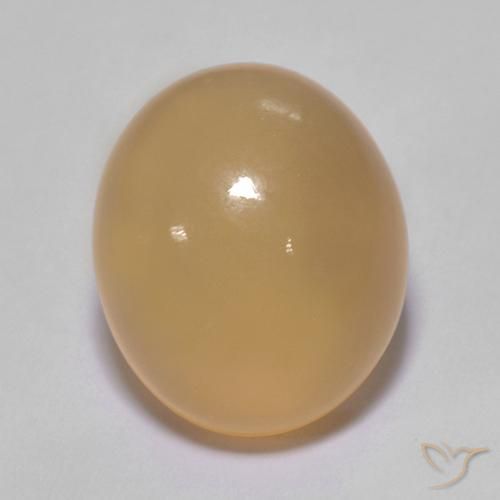 5.01ct Natürlicher Mittel Orange-Gold Mondstein, Oval, Lichtdurchlässig