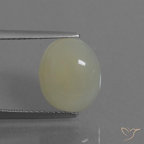 4.28ct Natürlicher grünlich-gelb Mondstein, Oval, Lichtdurchlässig