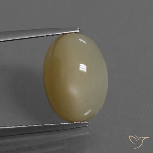 6.43ct Natürlicher Hellgelbbraun Mondstein, Oval, Lichtdurchlässig, Photo A