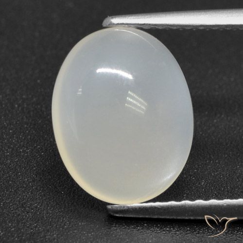 2.89ct Natürlicher Durchscheinendes Weiß Mondstein, Oval, Lichtdurchlässig