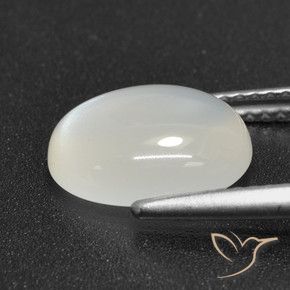 9,17 ctw natürlicher Durchscheinendes Weiß Mondstein, Oval, Lichtdurchlässig